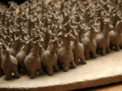 an army of clay giraffes