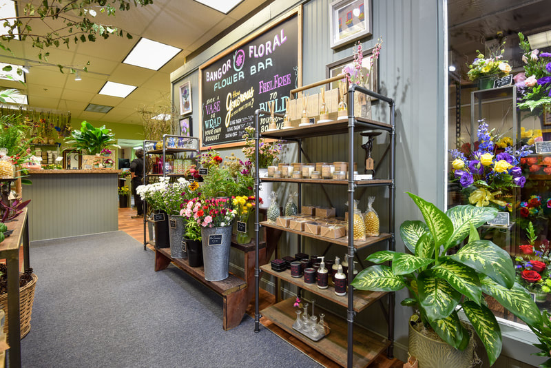 interior of retail space for Bangor Floral