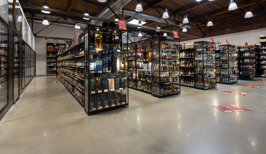 Wide image of the interior of Bow Street Beverage