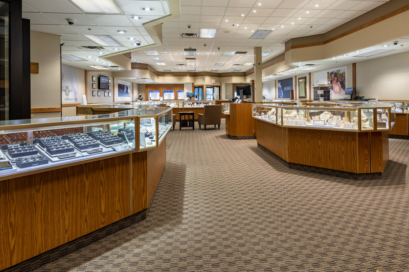 counters at Day's Jewelers in Bangor, Maine. 