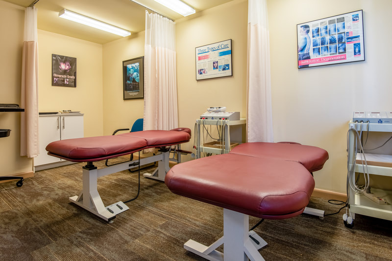 exam room for Maine Chiropractic in Lewiston, Maine