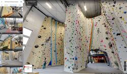 wide angle image of climbing gym in Scarborough, Maine